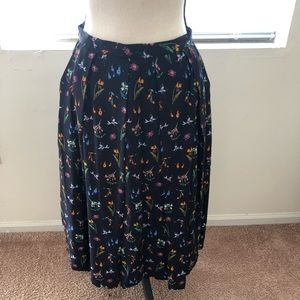 Paul Smith Womens Floral Print Navy Skirt US 4-6
